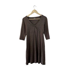Toad & Co Small Rosalinda Dress Brown Travel Organic Cotton Tencel Womens